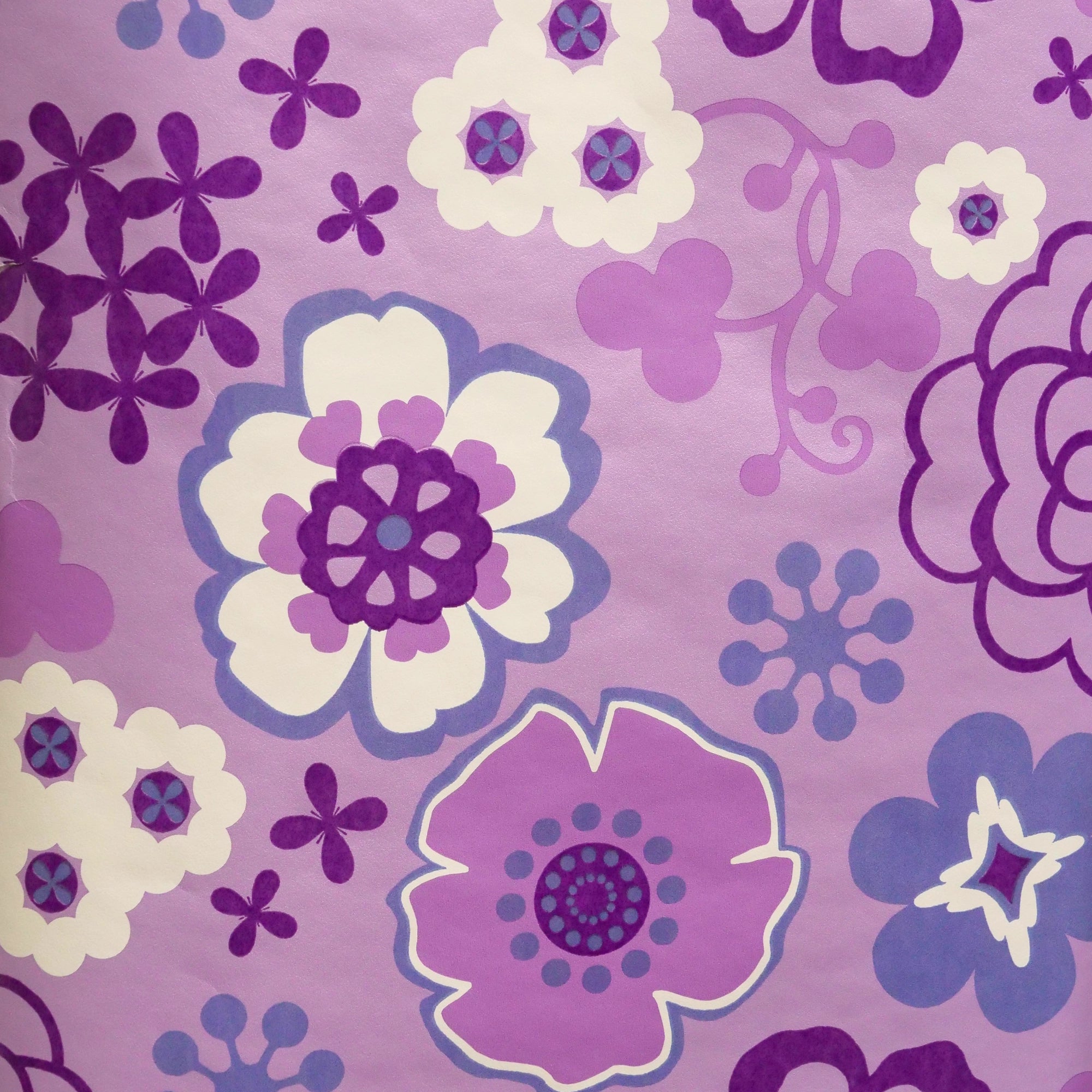 Flower power purple (per rol) Hoofdafbeelding