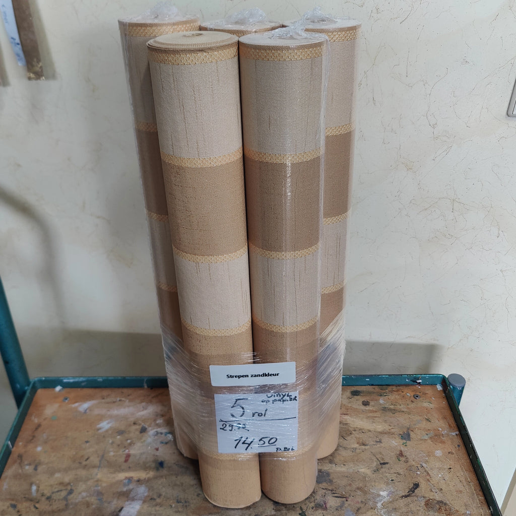 Strepen zandkleur (set van 5 rollen)