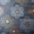 Gestipte bloemen bruin (set van 3 rollen)