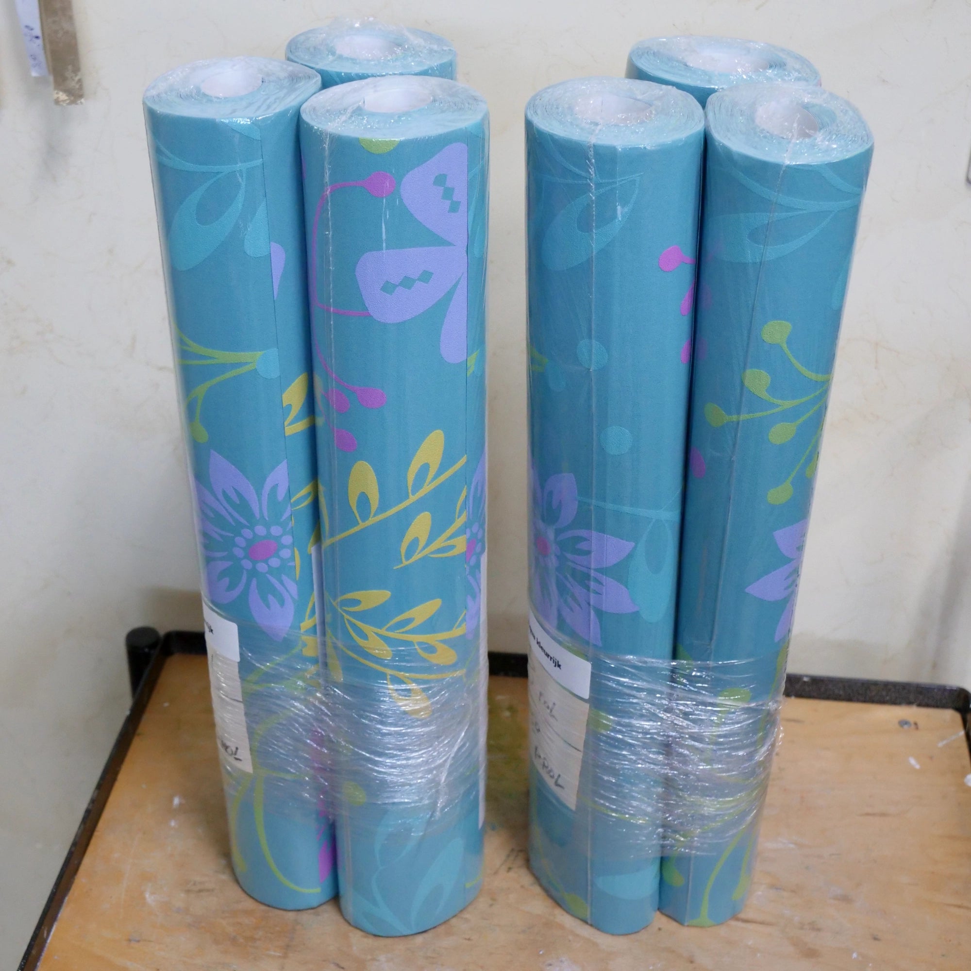Aqua kleurrijk (set van 3 rollen)