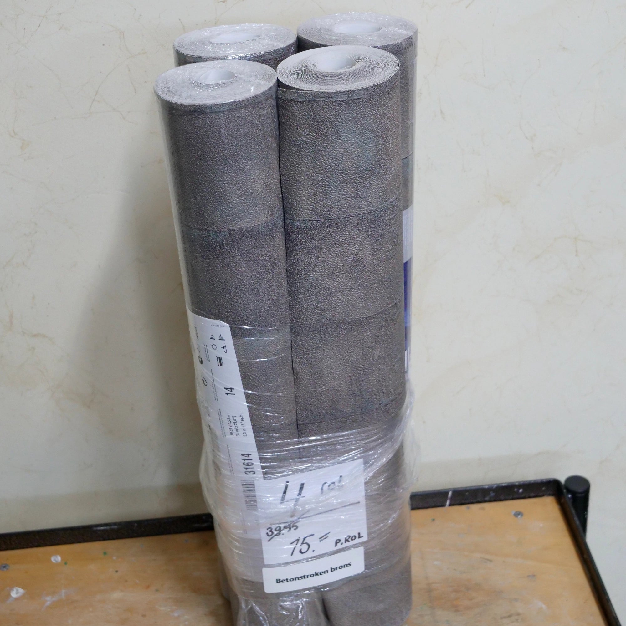 Betonstroken brons (set van 4 rollen)