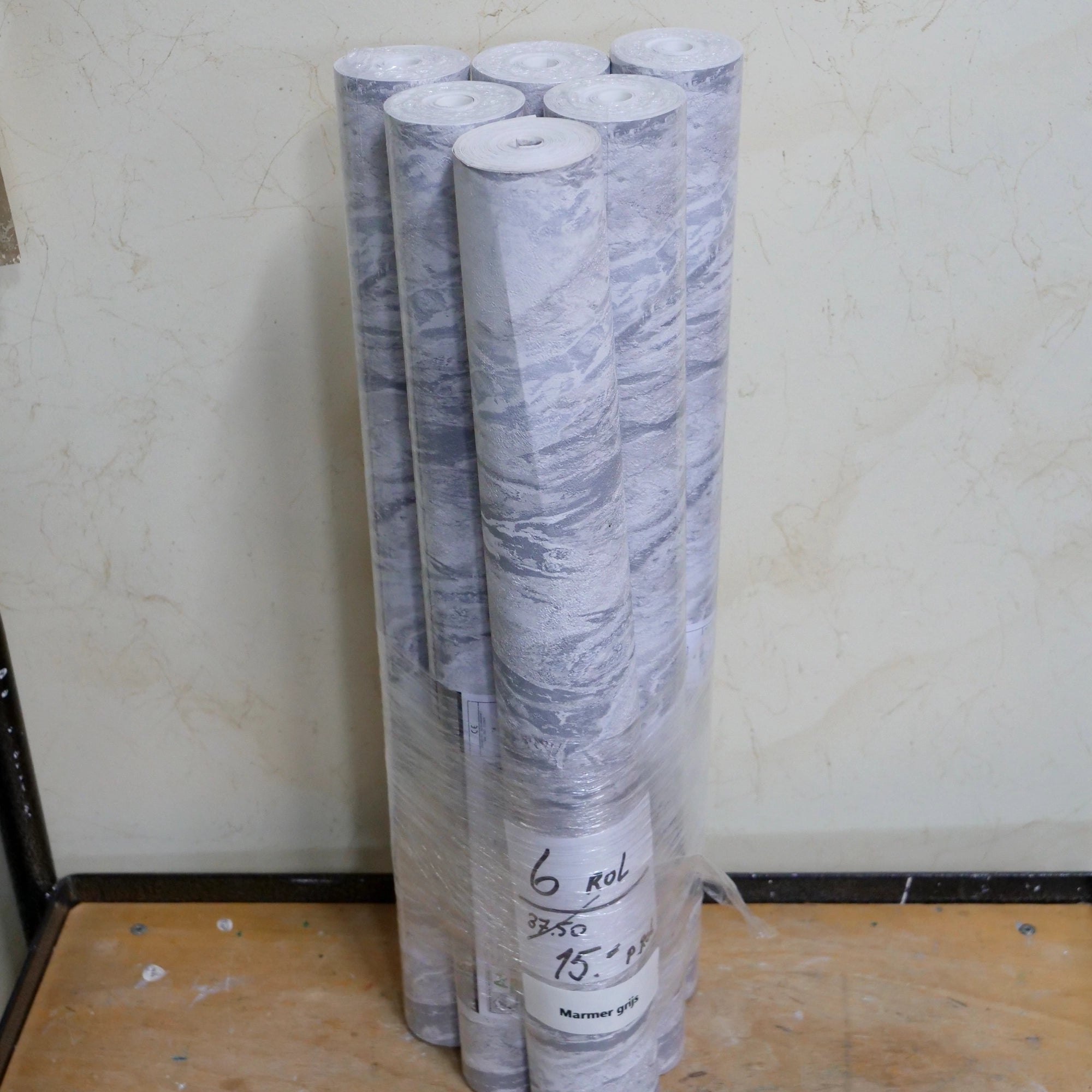 Marmer grijs (set van 6 rollen)