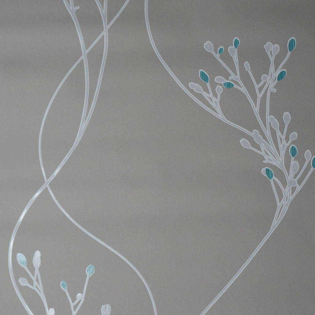 Bloem en knop taupe (set van 2 rollen)