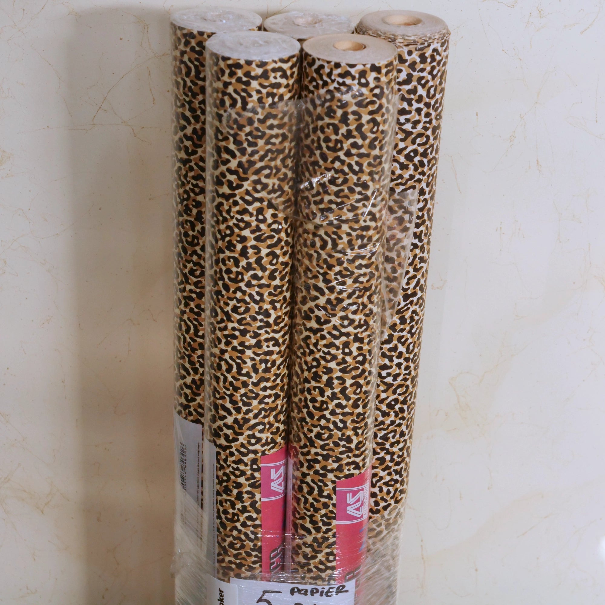 Panterprint zwart oker (set van 5 rollen) Secundaire afbeelding