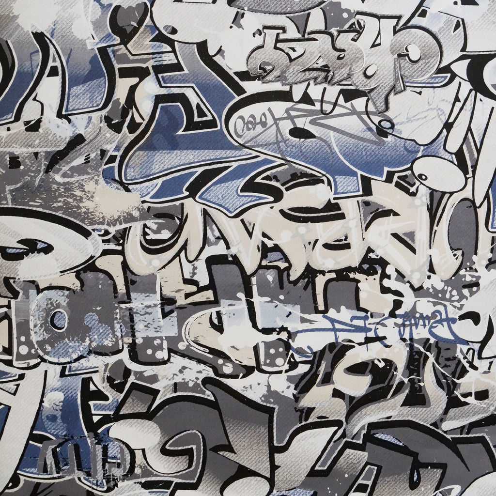 Graffiti wall blauw (set van 3 rollen)