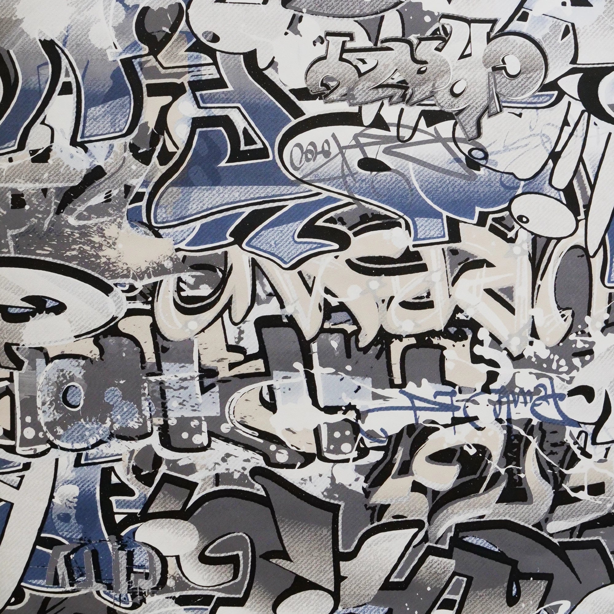 Graffiti wall blauw (set van 3 rollen) Hoofdafbeelding