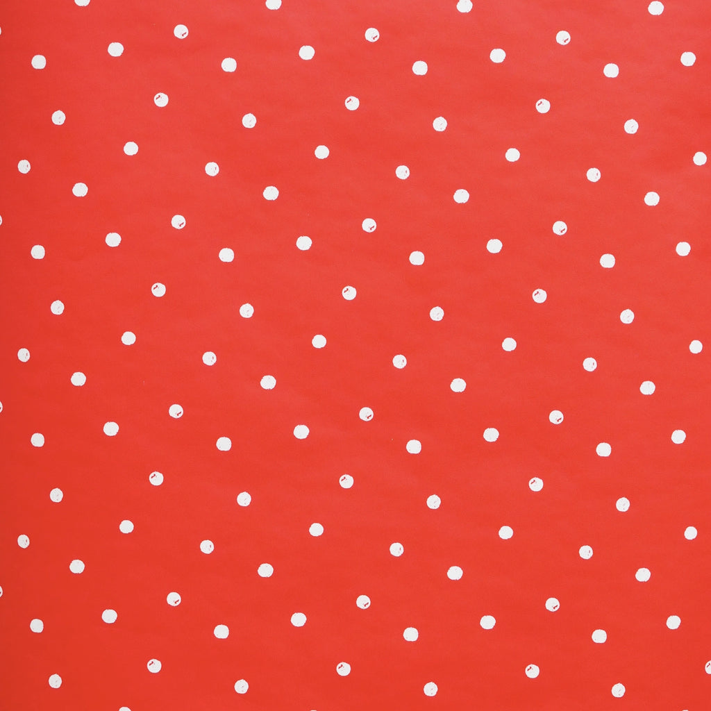 Rood met wite stippen (per rol)