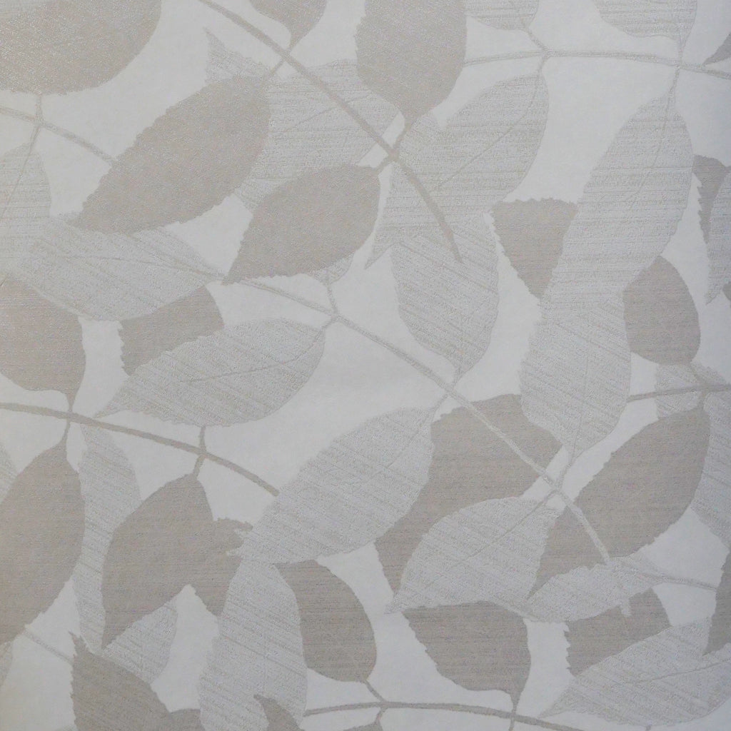 Bladeren taupe parelmoer (set van 2 rollen)